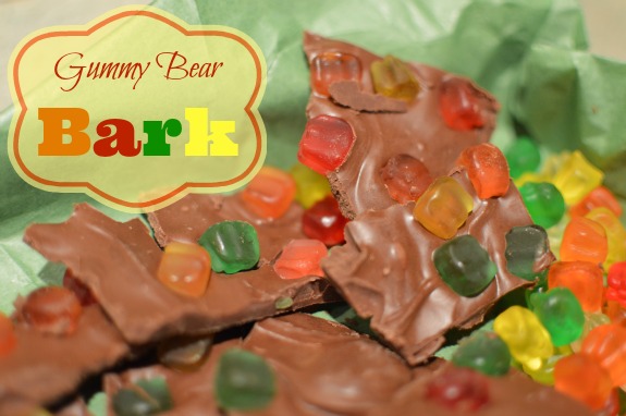 Gummy Bear Bark, No Bake Dessert, Easy Kids Candy  Recipe, Gummy Bear Candy