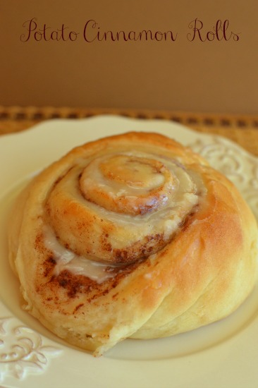 Cinnamon rolls! Potatoes make them extra soft. Glaze settles in every crevice!