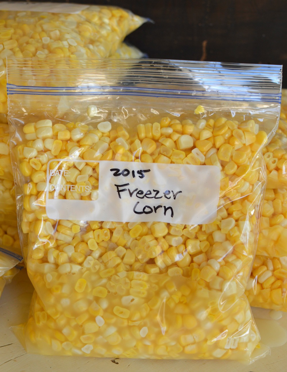 A seal able plasticc bag of with corn kernels