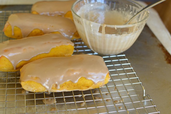 Homemade Pumpkin Maple Bars! All the goodness of homemade doughnuts without the extra work or calories!