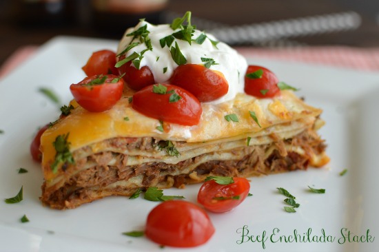 Beef Enchilada Stack! Even better the next day!