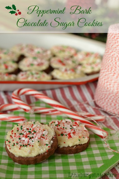 Cute little sugar cookies with amazing peppermint butter cream icing!