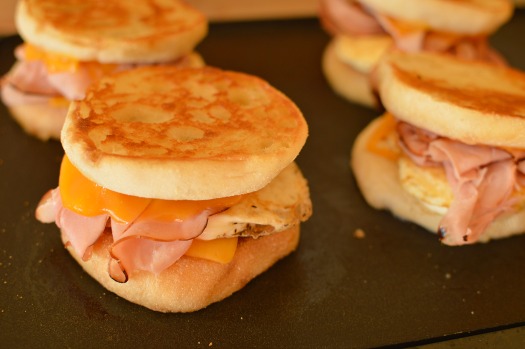 Inside out breakfast sandwiches