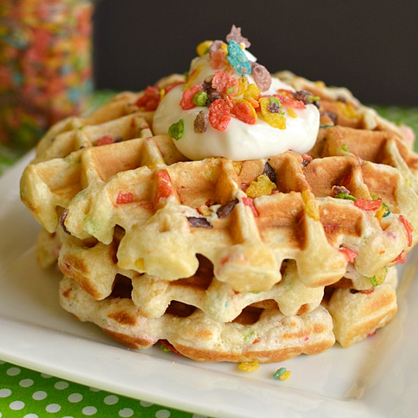 Fruity Pebble Waffles!!!