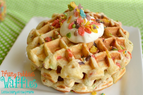 Fruity Pebbles Waffles! The kid in everyone will go crazy for these! - Little Dairy on the Prairie