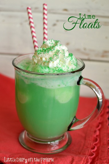 Lime Floats! A fun lime drink for St. Patrick's Day!