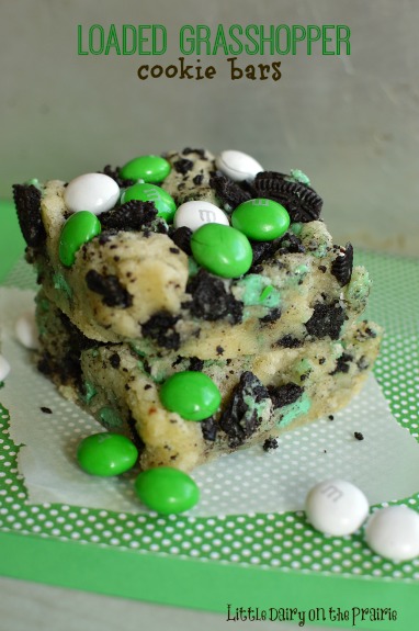 Loaded Grasshopper Bars with melt in your mouth cookies are a mint lovers dream! - Little Dairy on the Prairie