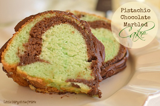 Pistachio Chocolate Marbled Cake  Little Dairy on the Prairie