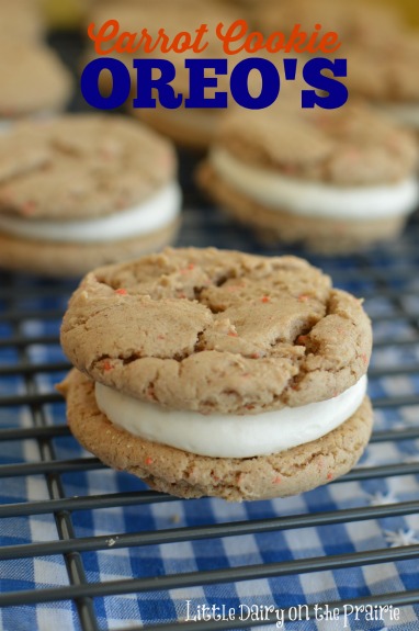 Carrot Cake Sandwich Cookie made with a cake mix.