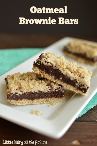 Oatmeal Brownie Bars! A fun twist on brownies. The whole family loved this one! Little Dairy on the Prairie