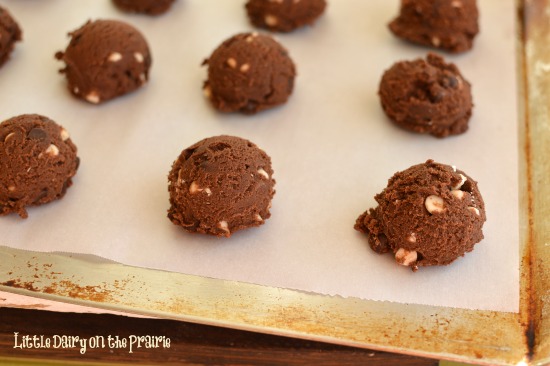 Extra Fudgy Brownie Bomb Cookies. Loaded with chocolate chips! Little Dairy on the Prairie