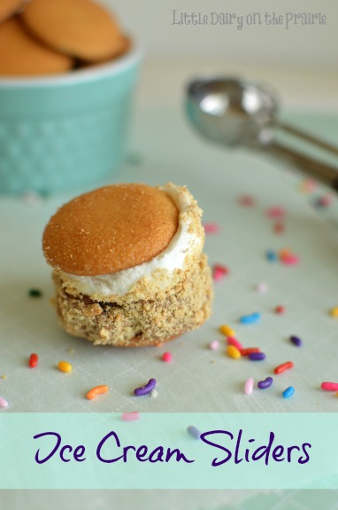 S'mores Ice Cream Sliders! East way to make ice cream bars! Little Dairy on the Prairie