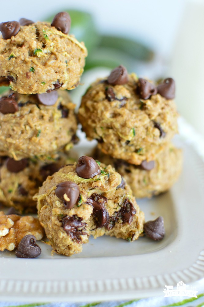 zucchini cookies in a stack