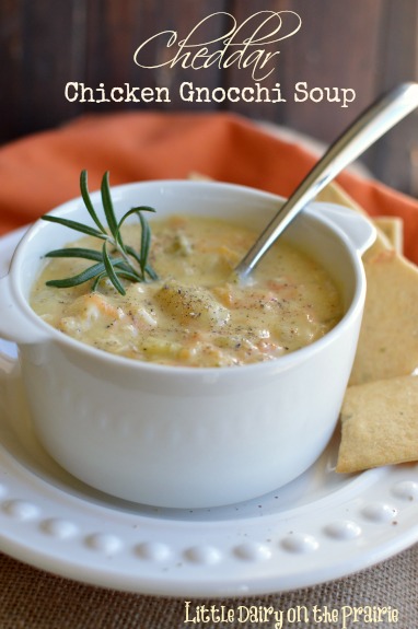Cheese makes everything better including Chicken Gnocchi Soup!  Little Dairy on the Prairie