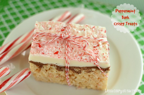 Peppermint Bark Crispy Treats are perfect for me because for some reason my holiday season always gets super busy! Little Dairy on the Prairie
