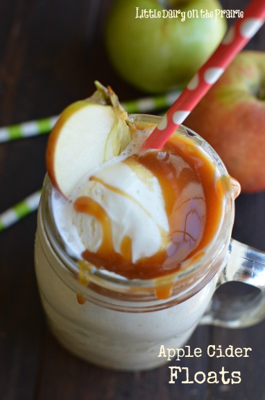Sweet, creamy and fizzy Apple Cider Floats! Everything about this drink says party!  Little Dairy on the Prairie
