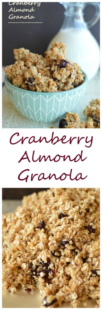 Cranberry Almond Granola! Of course it's perfect served with milk, but I can't quit snacking on it all by itself!  Little Dairy on the Prairie