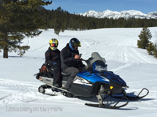 Justin and Branson Snowmobiling