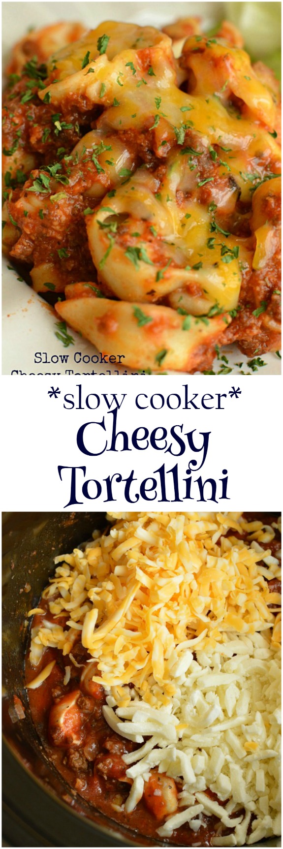Recipes like this one save my life! Throw everything in the slow cooker and a few hours later, dig into the ultimately comforting Cheesy Tortellini!  Little Dairy on the Prairie