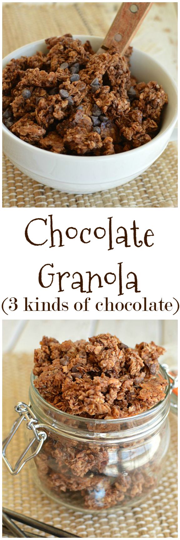 Chocolate Granola, because some mornings are just like that! And, because I'm such a fun mom, my kids get it in their lunchboxes too! Little Dairy on the Prairie