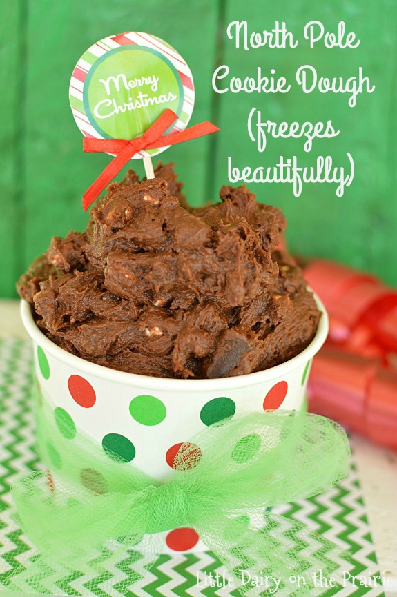 Make North Pole Cookie Dough, freeze it, and bake when you are ready. Simplifies holiday gift giving!