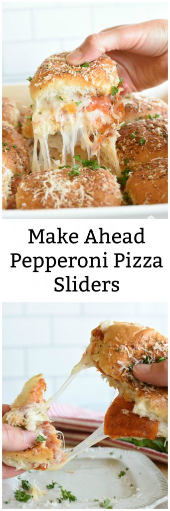 A long pinnable image of pepperoni pizza sliders