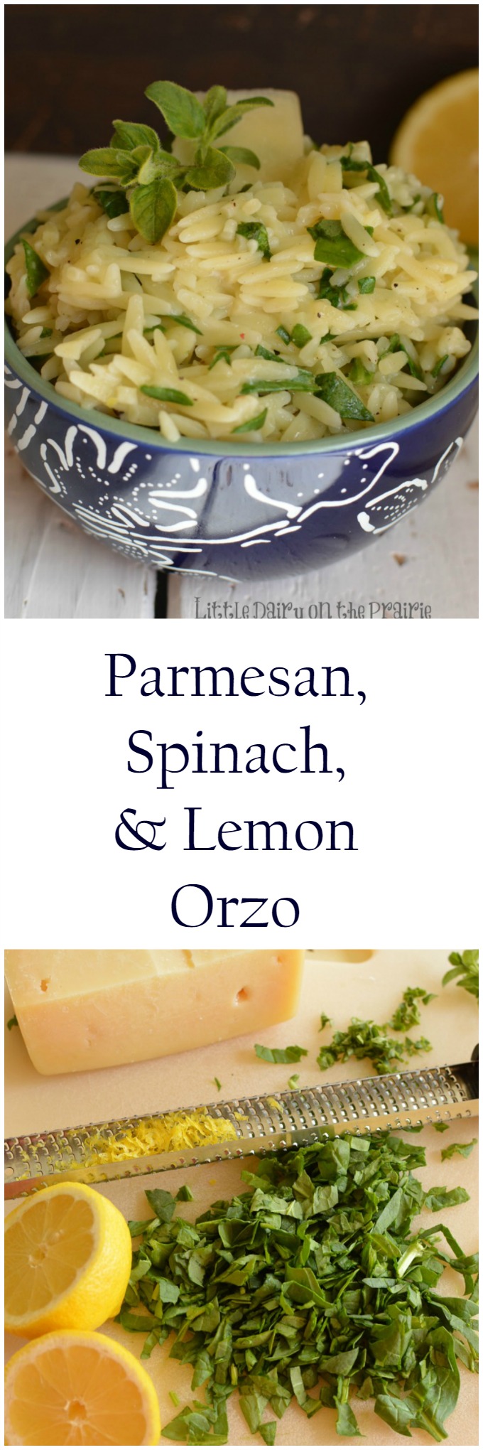 Parmesan, Spinach, and Orzo is a light and refreshing side dish your whole family will fall in love with!