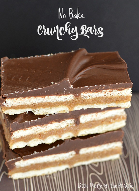 No bake, chocolaty, and salty! No Bake Crunchy Bars (aka homemade kitkat bars) are everything you need in one bite! Little Dairy on the Prairie