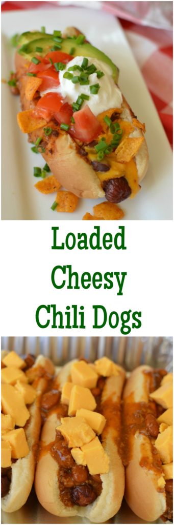 Loaded Cheesy Chili Dogs put your average chili dog to shame! Make 'em on the grill or in the oven!