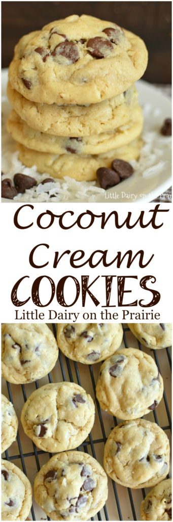Coconut and chocolate lovers are going to go crazy over these super soft Coconut Cream Cookies!