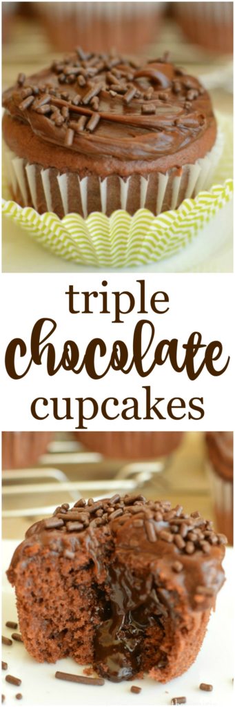 Triple Chocolate Cupcakes are just the thing for chocolate lovers! They are so much easier to make than you think!