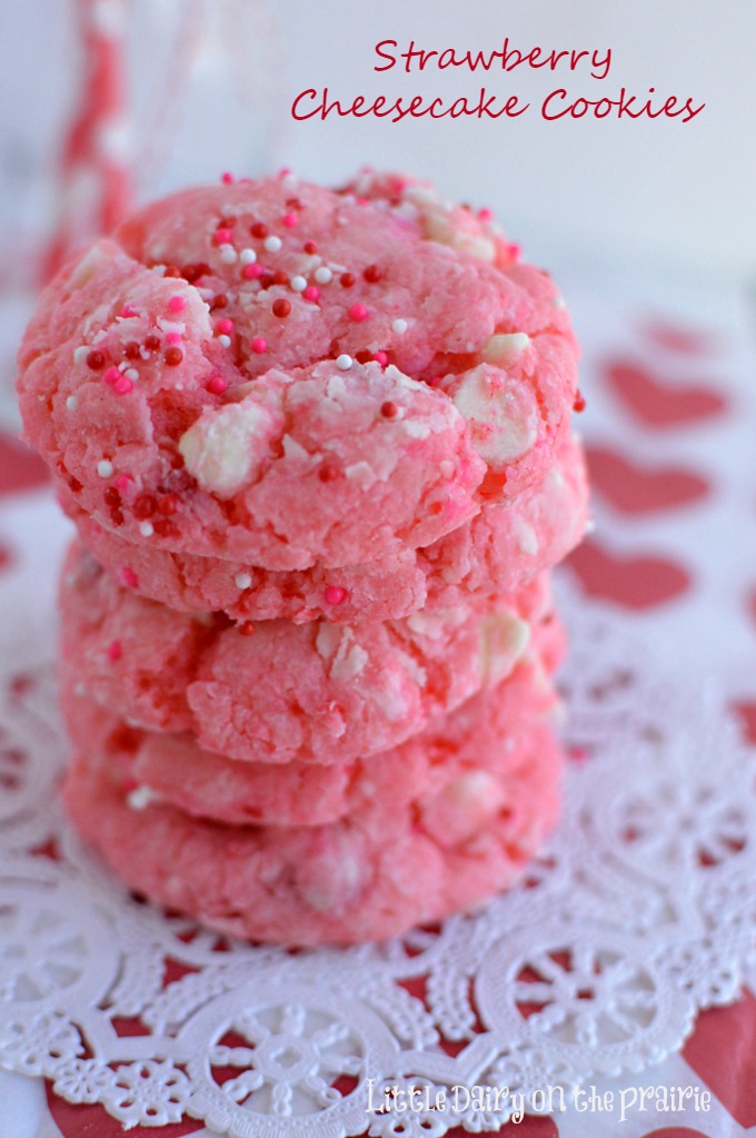 pink cookies stacked up