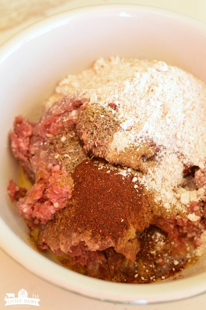 meatball ingredients in a bowl