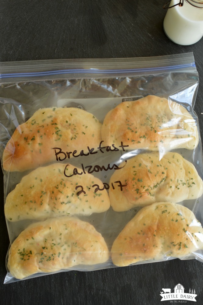 calzones in a freezer bag