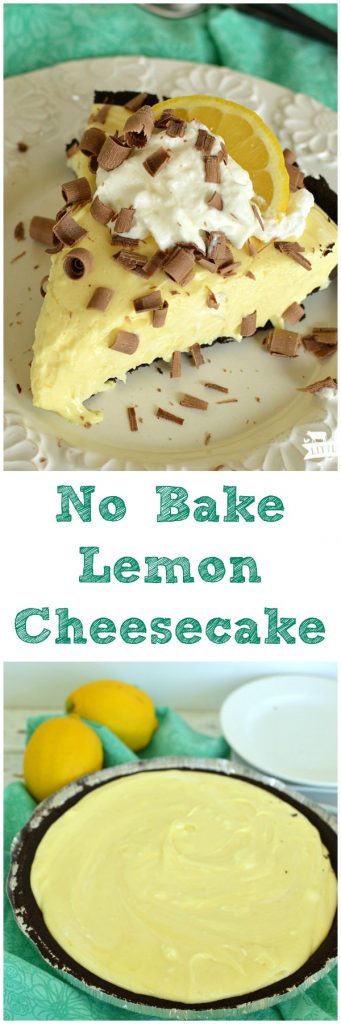 Easy No Bake Lemon Cheesecake recipe only takes a few ingredients and few minutes!