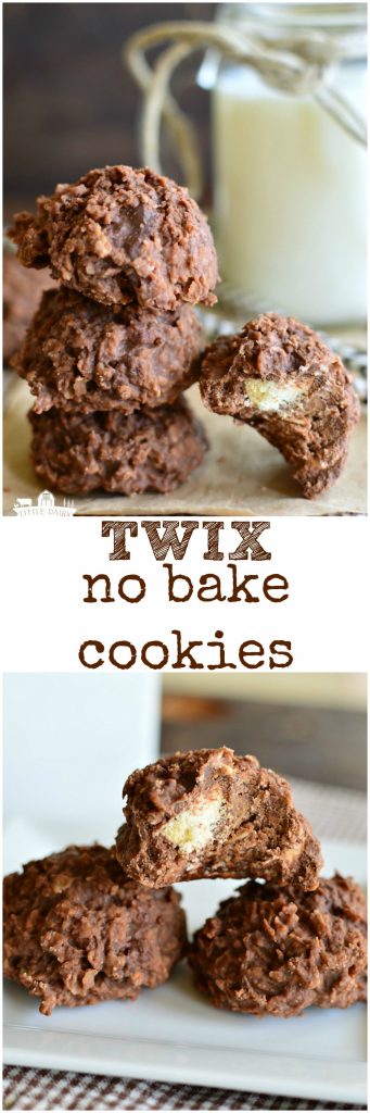 Twix No Bake Cookies! Cookies and candy in the same bite! A super easy recipe! #summer pitchforkfoodie.com