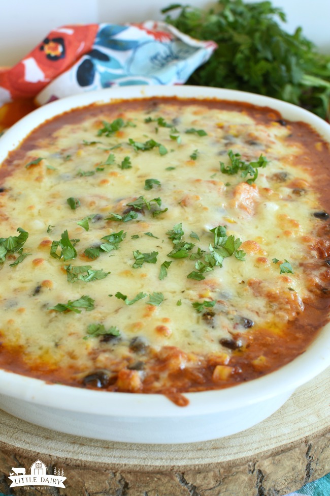 Easy Chicken Enchilada Casserole - Pitchfork Foodie Farms