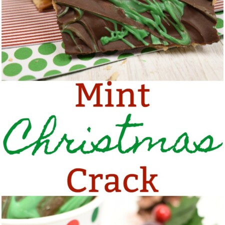Mint Christmas Crack is a fun variation of the super easy, super addicting saltine cracker toffee! Love this candy!