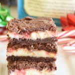 Peppermint Bark Chocolate Steusel Bars- with candy canes