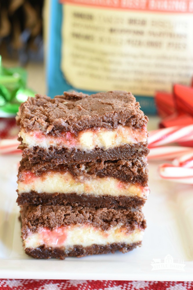 Peppermint Bark Chocolate Steusel Bars- with candy canes