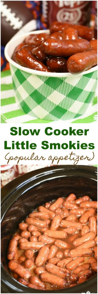 Slow Cooker Little Smokies Appetizer Finger Food Tailgating Homegating #AD #HomeGateChamp