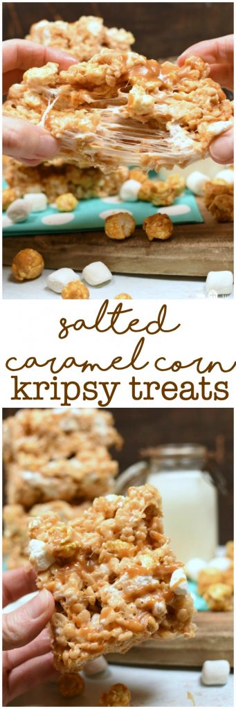 Salted Caramel Corn Krispy Treats Easy Dessert Recipe Stovetop or Microwave Super Soft