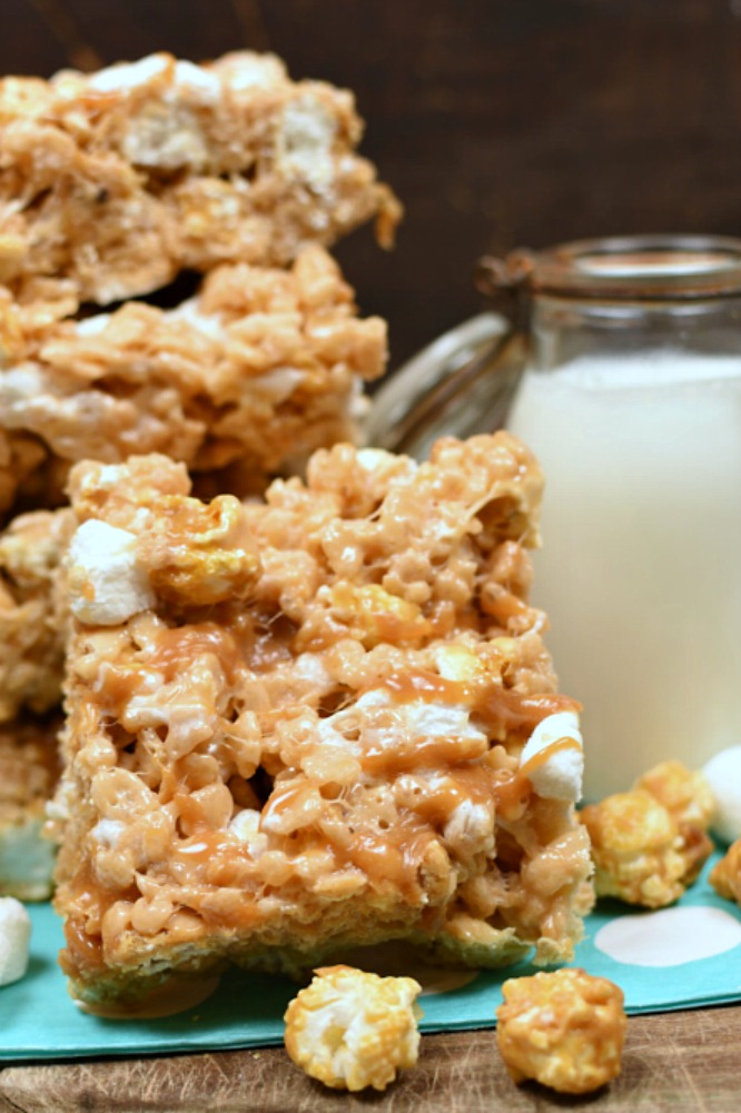 Salted Caramel Corn Krispy Treats - the ultimate quick treat