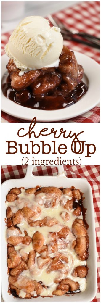 2 Ingredient Cherry Bubble Up makes an easy breakfast or dessert! #AD #Rhodes #FrozenDough