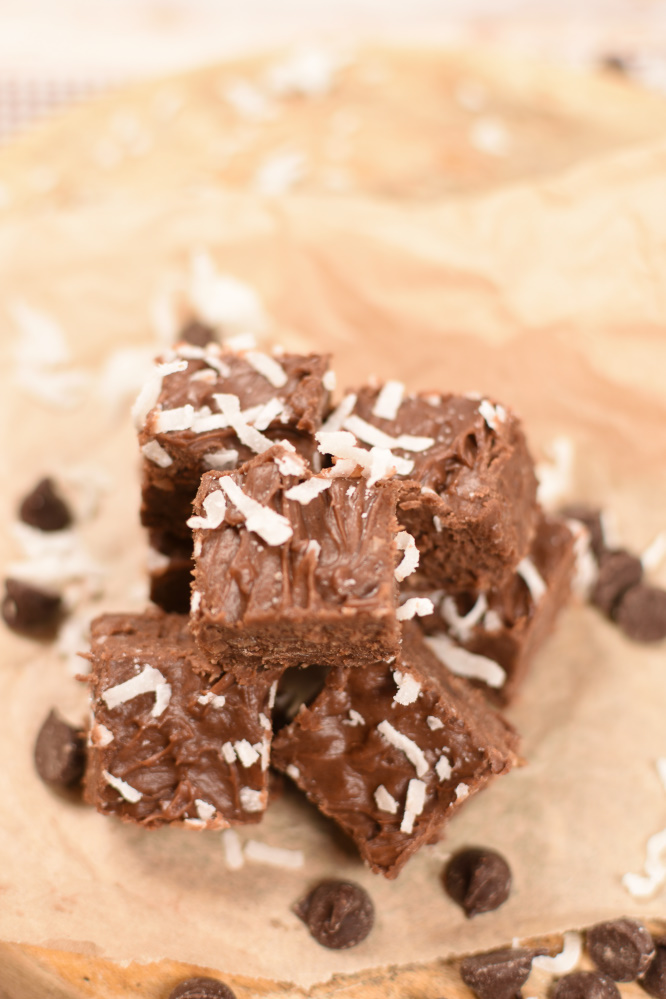 2 ingredient German Chocolate Fudge- Christmas or Valentines Day