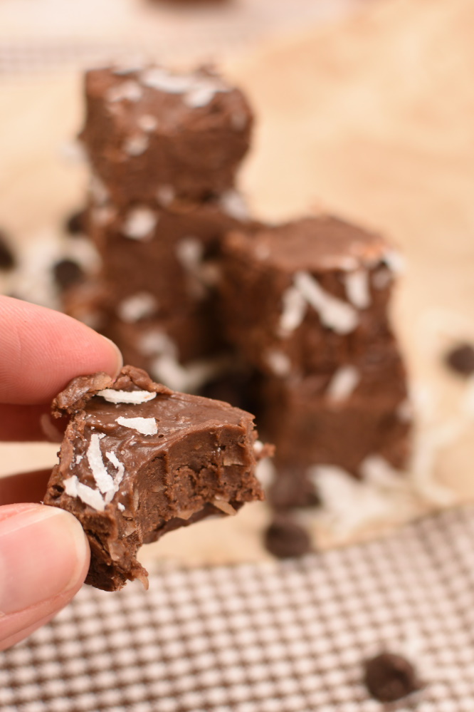 2 ingredient German Chocolate Fudge- only takes about 5 minutes