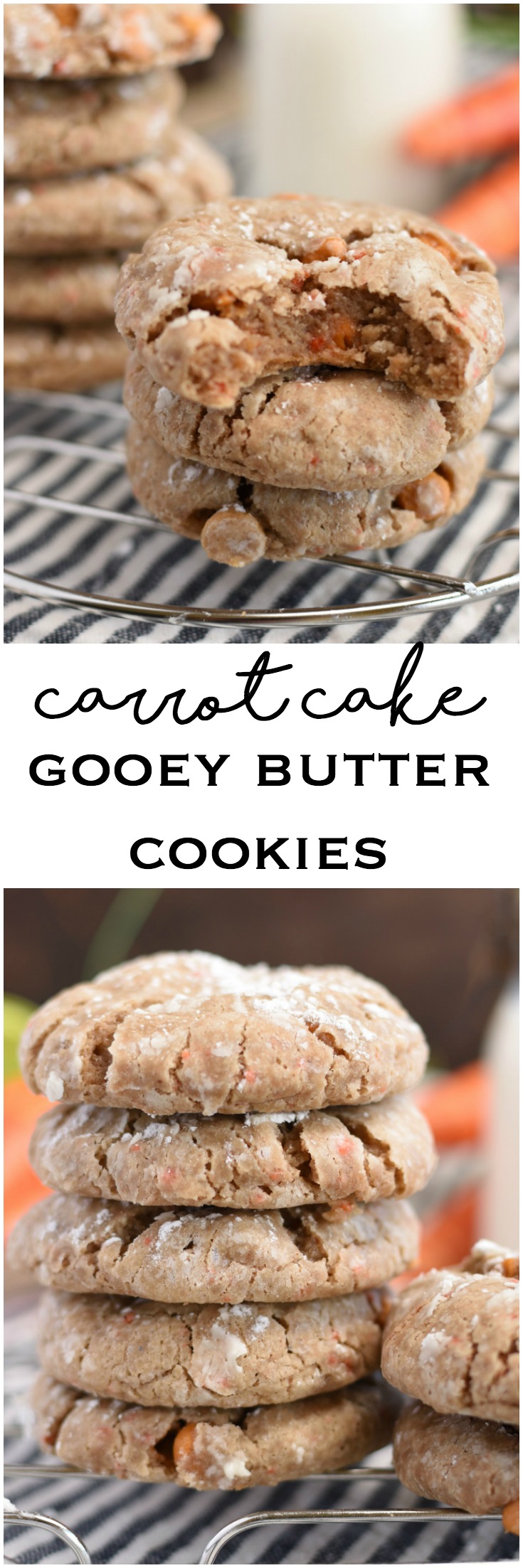 Carrot Cake Gooey Butter Cookies- ingredients and steps