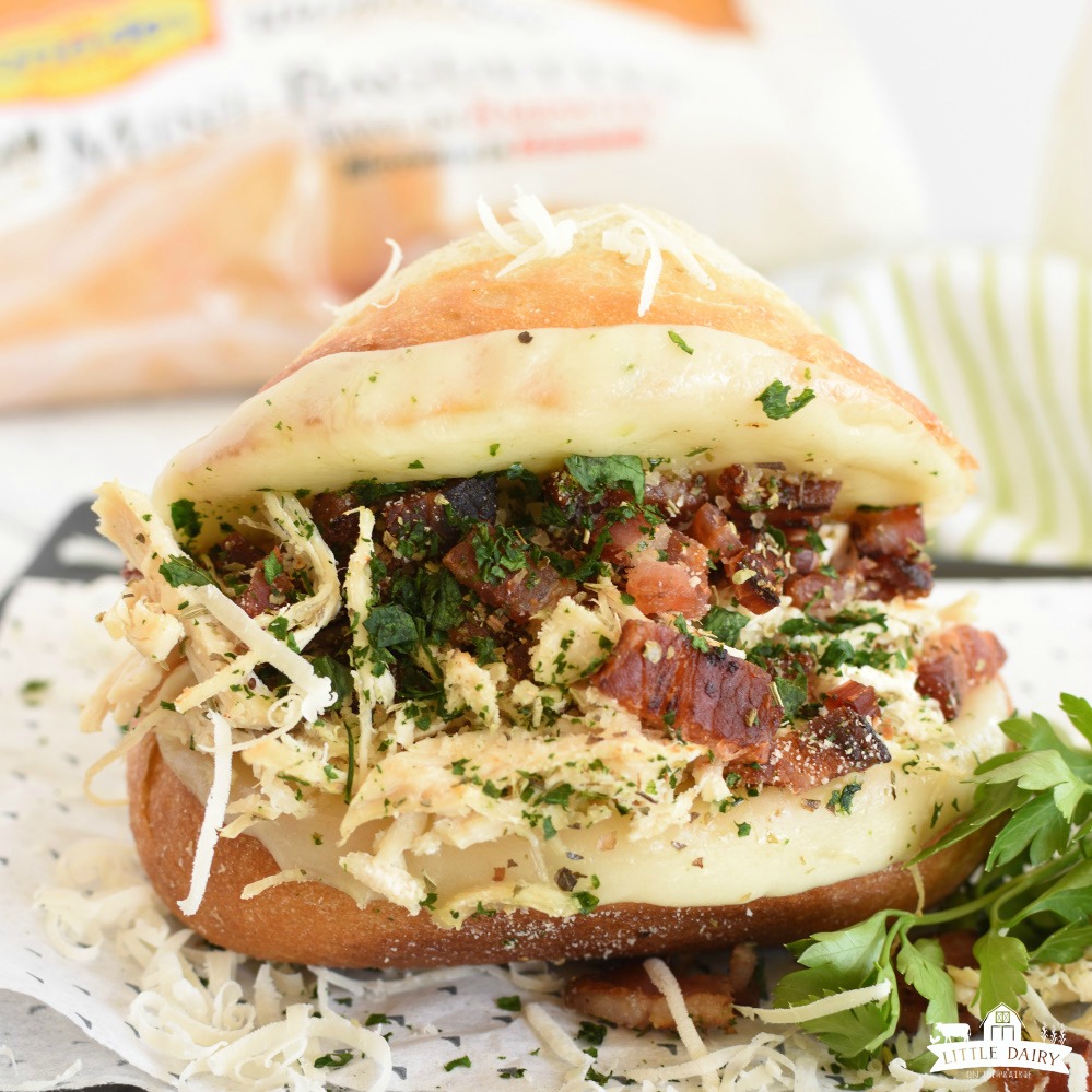 Italian Chicken Bacon Sandwich in a casserole dish