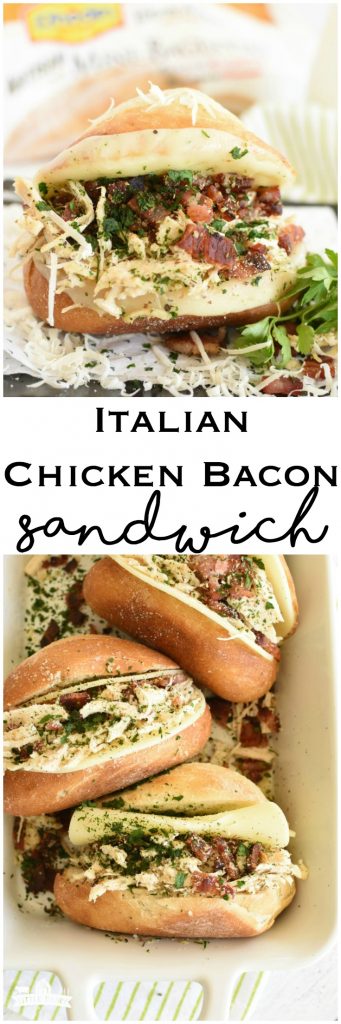 Italian Chicken Bacon Sandwich toasted sandwich make ahead great for crowds easy meal #ad #Rhodes