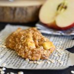 No bake caramel apple cookies on a piece of newspaper